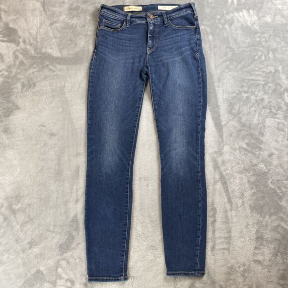 Pilcro Anthropologie Serif Skinny Jeans Mid Rise Dark Wash Denim Womens 27 - Picture 1 of 9